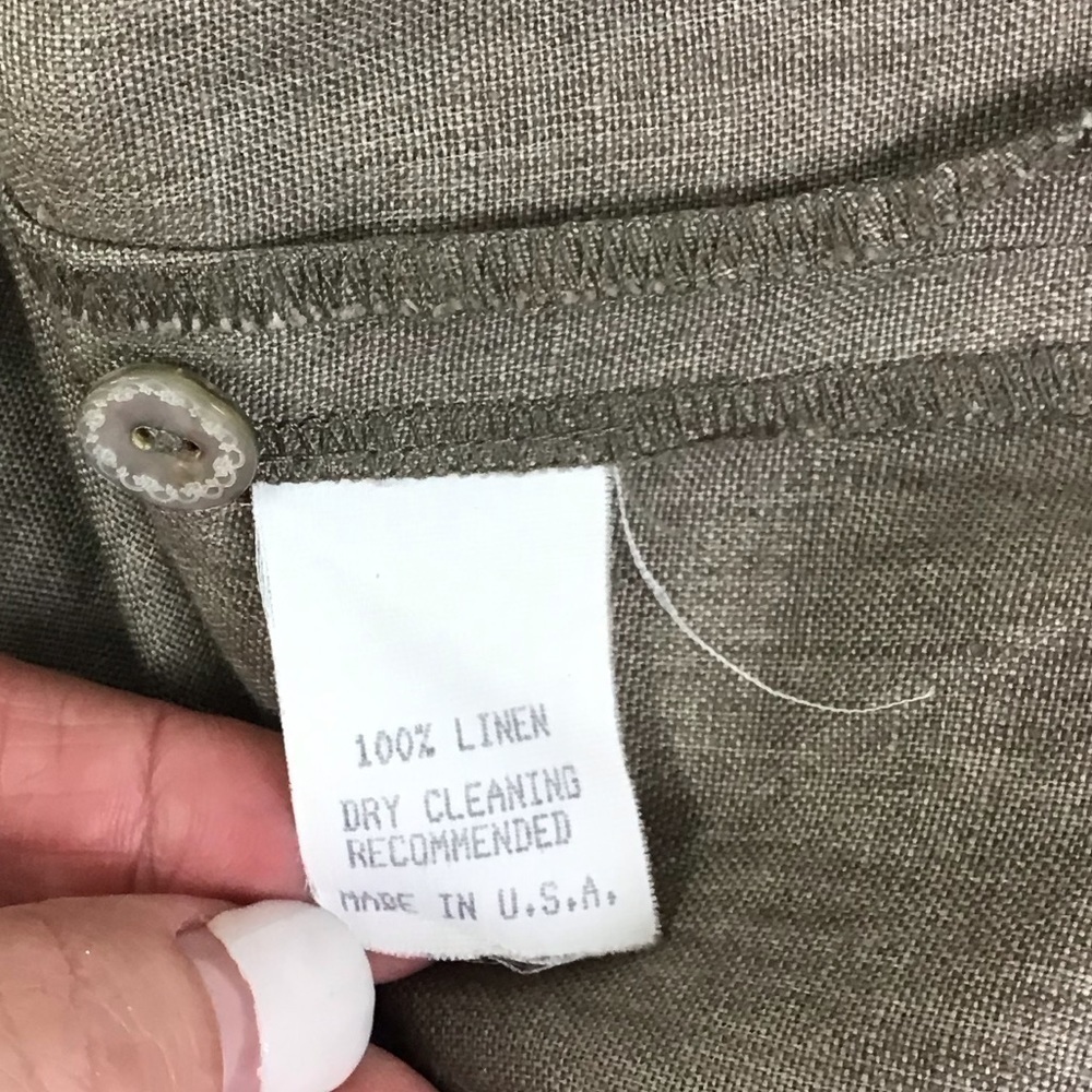 Margaret O’Leary Taupe Linen Lagenlook Shacket/Jacket Size Large - Picture 4 of 7